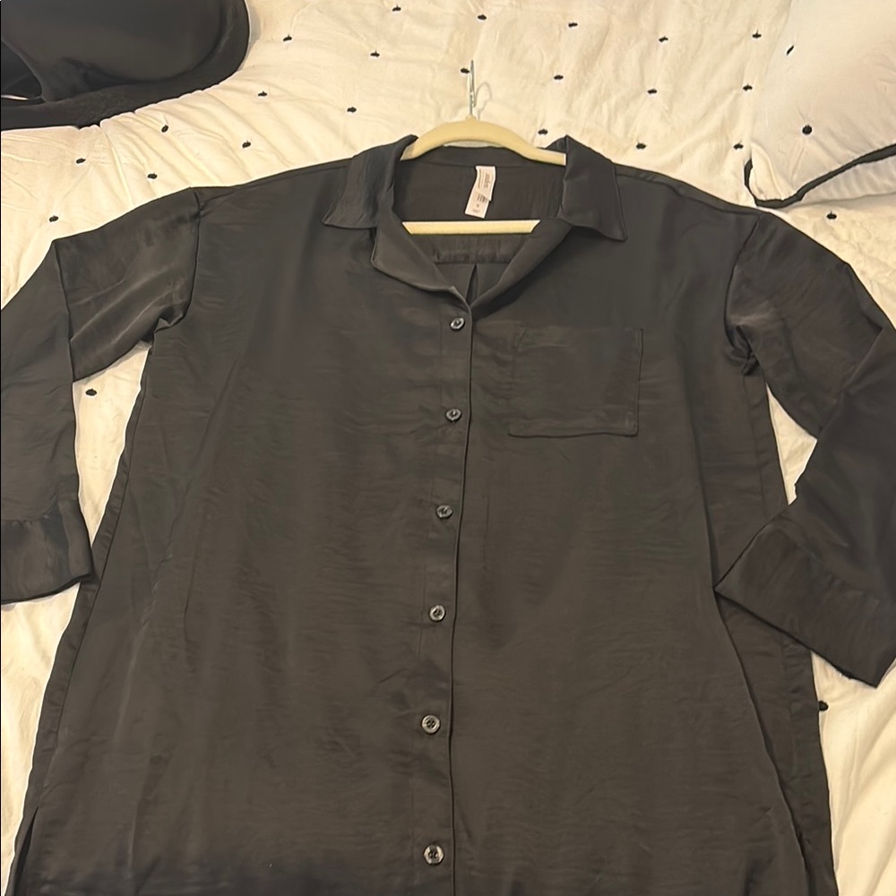 Black Satin Nightshirt